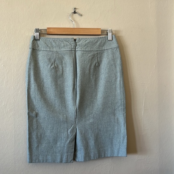 Banana Republic Gray Herringbone Pencil Skirt Pockets 2 - Picture 4 of 11